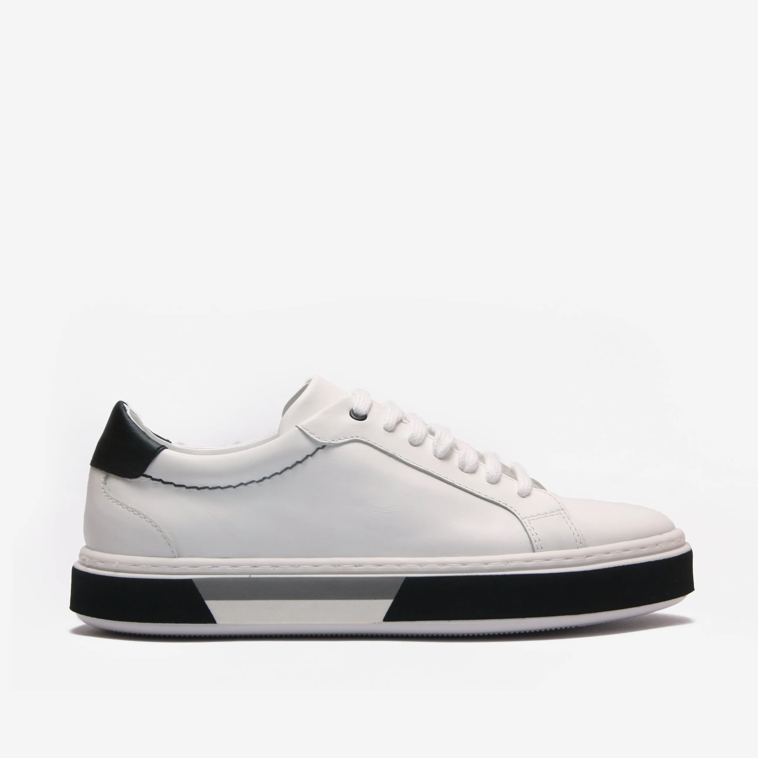 Ether-White/Black Leather Trainers Women
