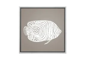 Fish 2 White on Beige | Canvas Wall Art Print
