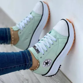 Flat Lace-Up Canvas sneakers