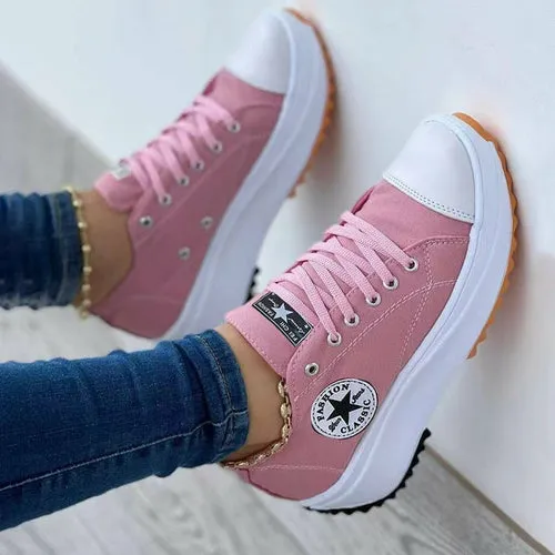 Flat Lace-Up Canvas sneakers