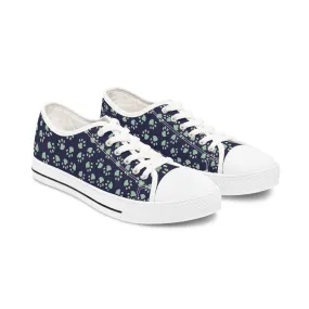 Floral Paw Print Women's Low Top Sneakers