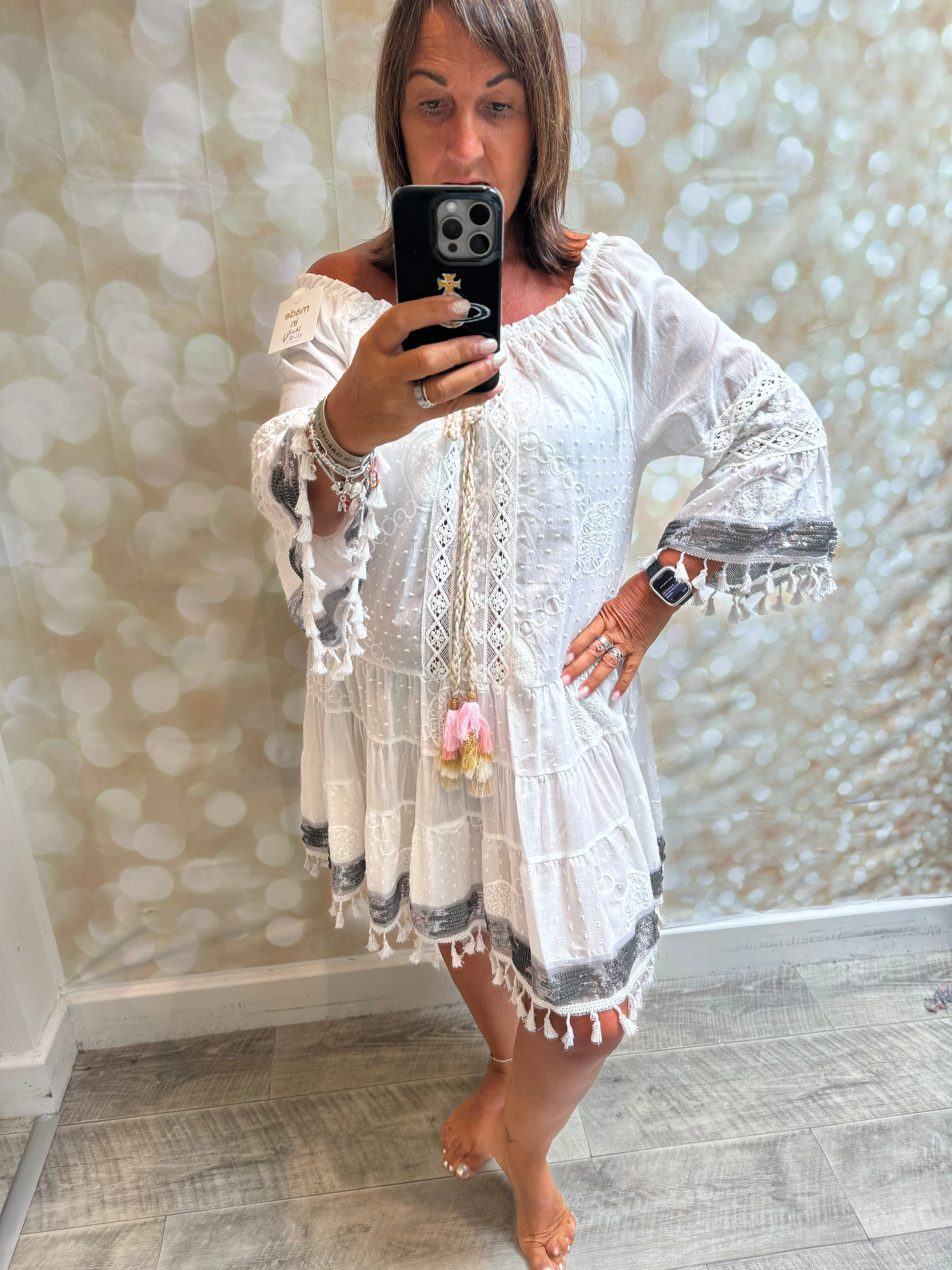 Full Lace Bardot Dress