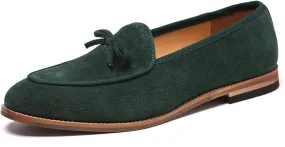 Genuine Leather Tassel Loafers for Men Suede Slip-On Low Heel Oxford Shoes