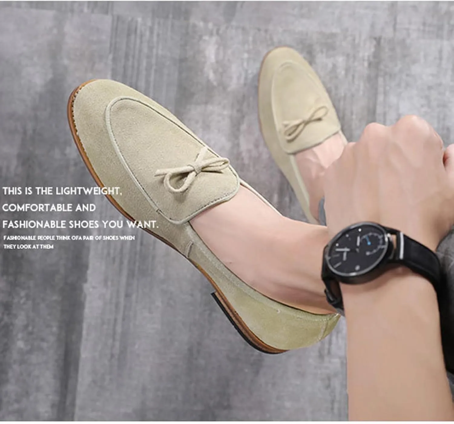 Genuine Leather Tassel Loafers for Men Suede Slip-On Low Heel Oxford Shoes