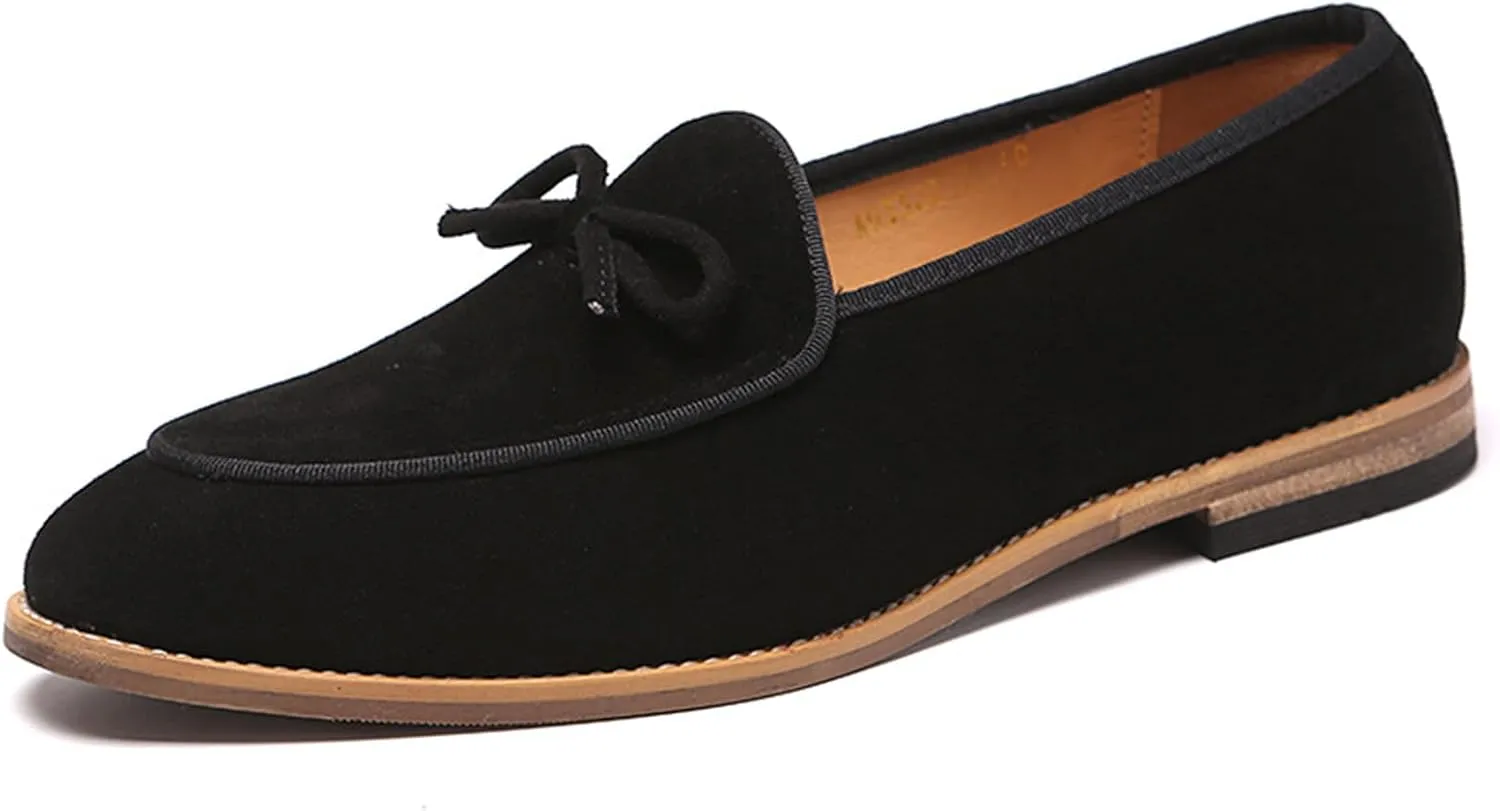 Genuine Leather Tassel Loafers for Men Suede Slip-On Low Heel Oxford Shoes