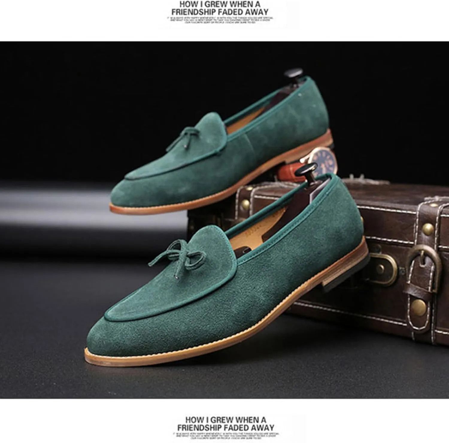 Genuine Leather Tassel Loafers for Men Suede Slip-On Low Heel Oxford Shoes