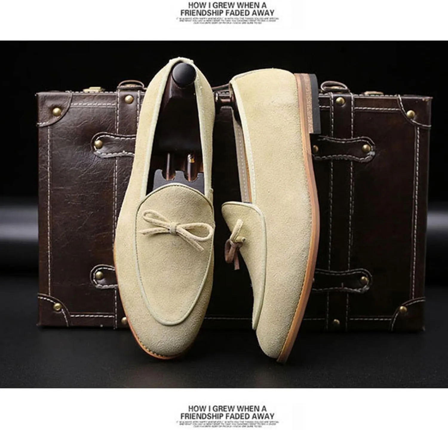 Genuine Leather Tassel Loafers for Men Suede Slip-On Low Heel Oxford Shoes