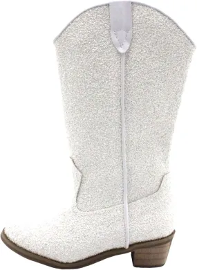 Girls Sequin Sparkly Cowboy Boots Kids hinestone Glitter Low Heel Wedding Dress Booties Western Girls Boots Wedge Heel
