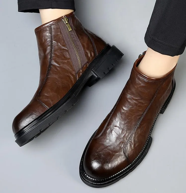 ✅High -quality Dedication✅Men's Retro Genuine Leather Thick Sole Casual Martin Boots