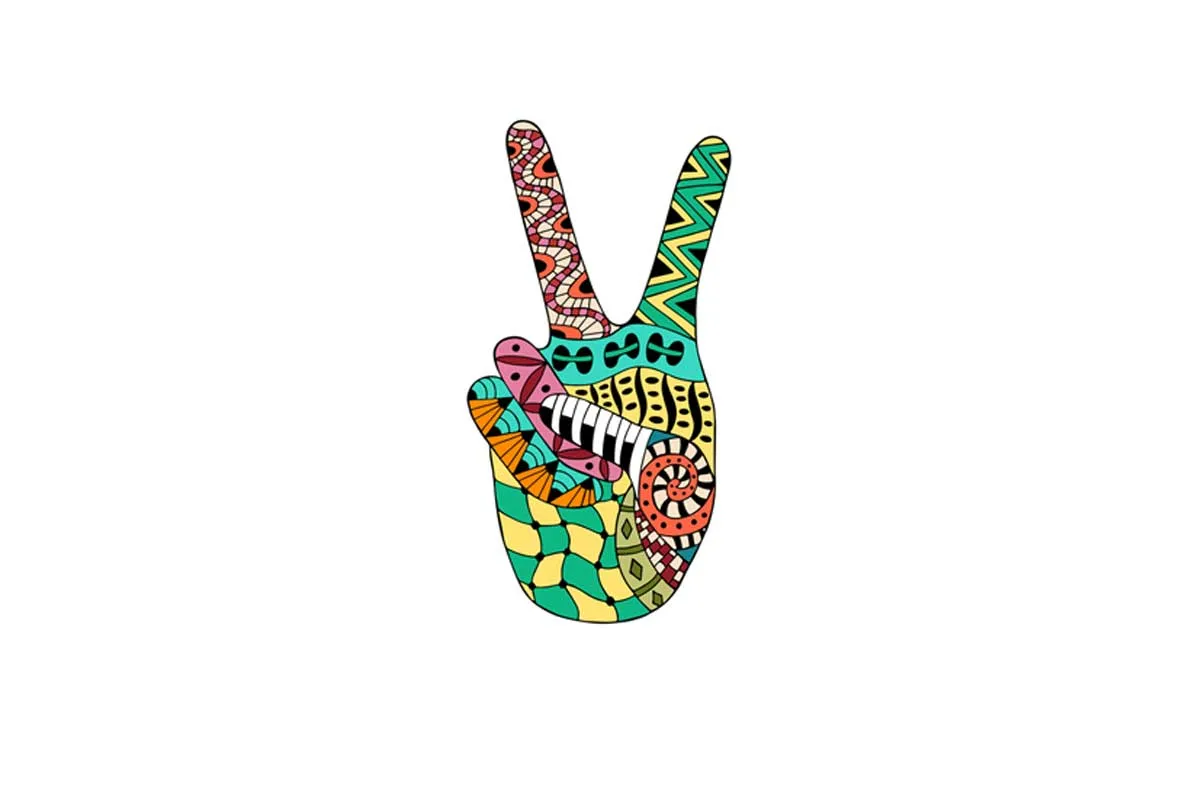 Hippie Peace Sign | Canvas Wall Art Print