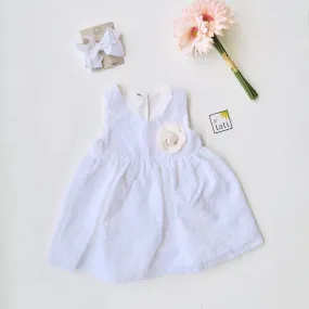Iris Dress in Petal Dots White Eyelet