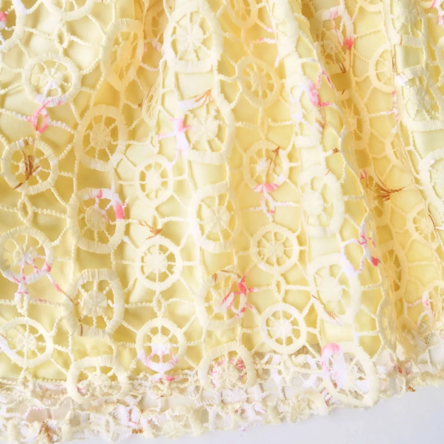 Iris Dress in Yellow Circlet Lace