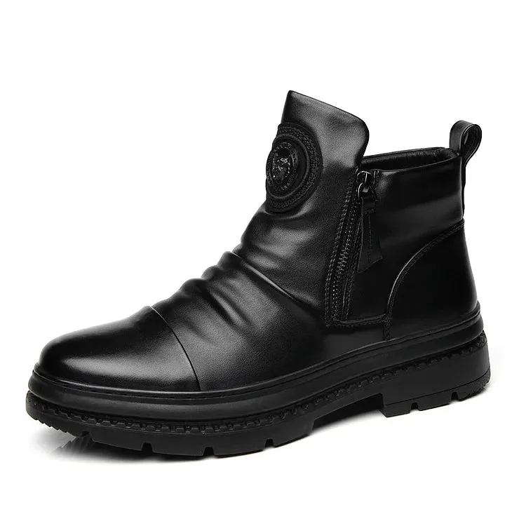 Italian hand-embossed all-match Martin boots
