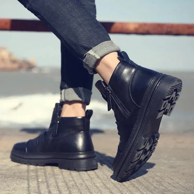 Italian hand-embossed all-match Martin boots