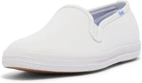 Keds Women's Champion Slip on Sneaker, White Leather, 9 Narrow