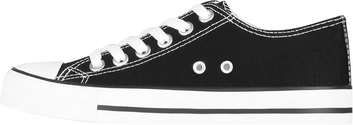 KRISP Women Girls Low Top Canvas Classic Fashion Lace Up Slip On Sneakers Shoes