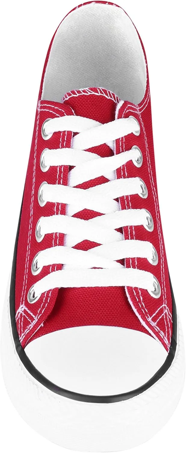 KRISP Women Girls Low Top Canvas Classic Fashion Lace Up Slip On Sneakers Shoes