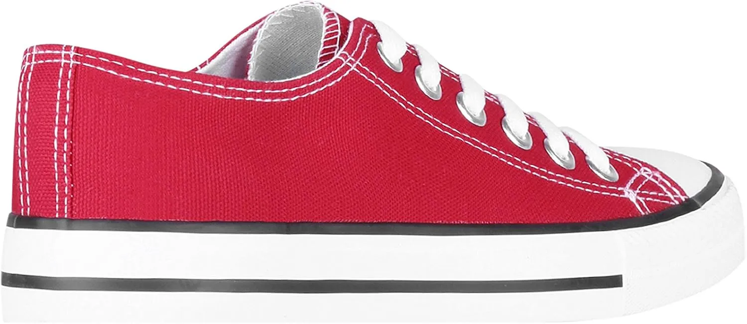 KRISP Women Girls Low Top Canvas Classic Fashion Lace Up Slip On Sneakers Shoes