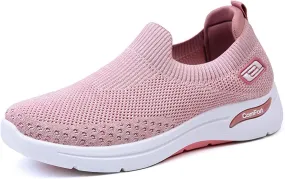 Kubbon Slip On Shoes Women Woven Orthopedic Breathable Soft Shoes with Arch Support Casual Non Slip Low Top Tennis Sneakers Comfortable Walking Workout Sneaker