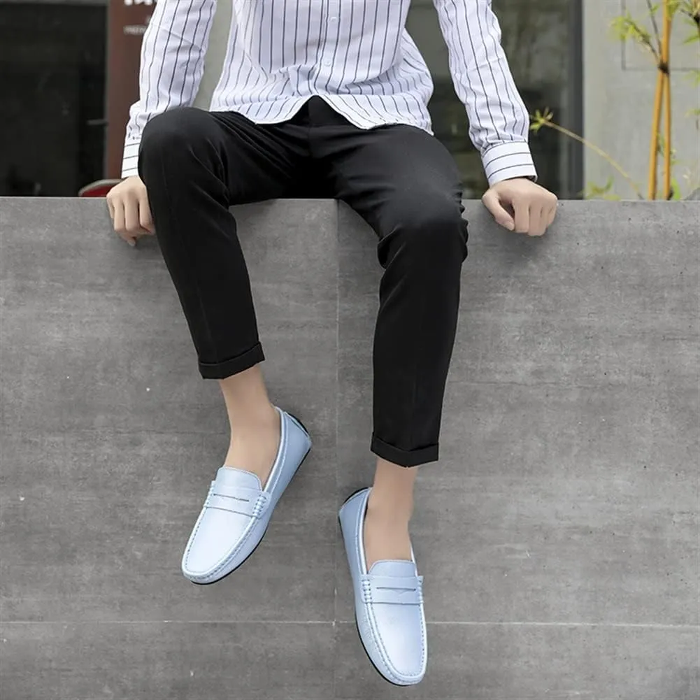 Loafer Shoes for Men Genuine Leather Stitching Details Penny Loafer Flat Heel Comfortable Flexible Driving Slip On for Any Attire