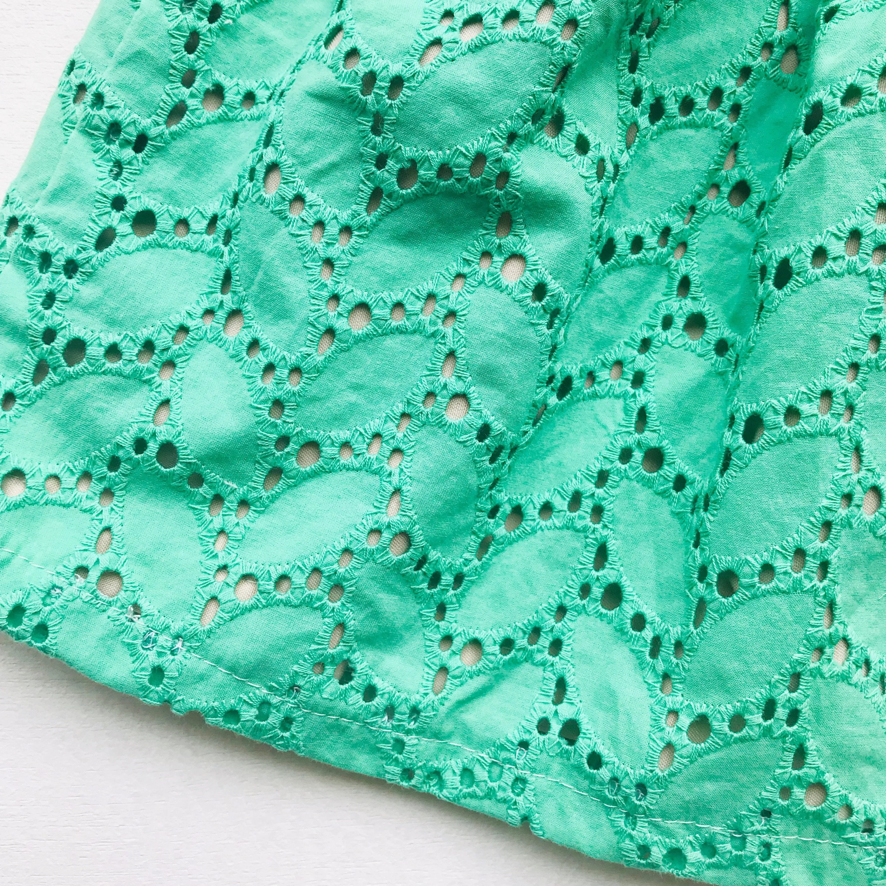 Lotus Dress in Jade Leaves Eyelet