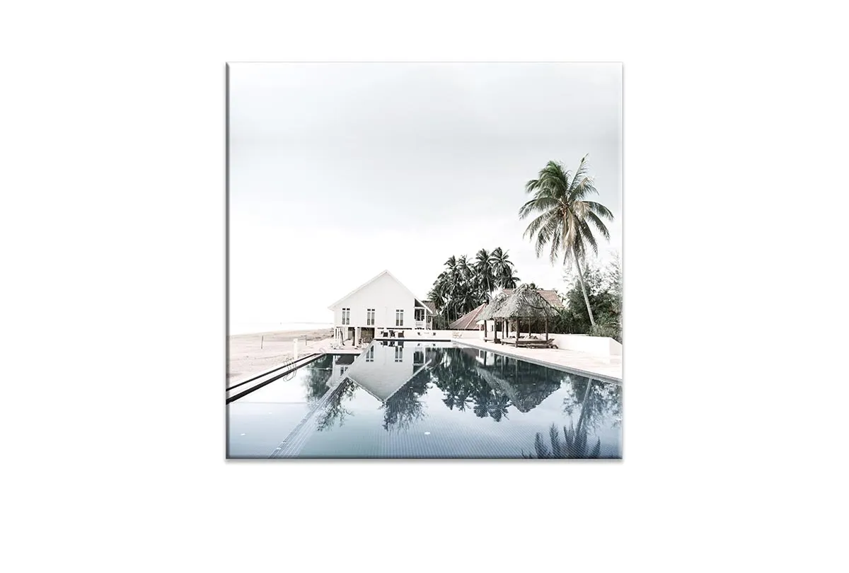 Luxury Beachside Pool | Canvas Wall Art Print