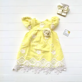 Magnolia Dress in Yellow Fancy Lace