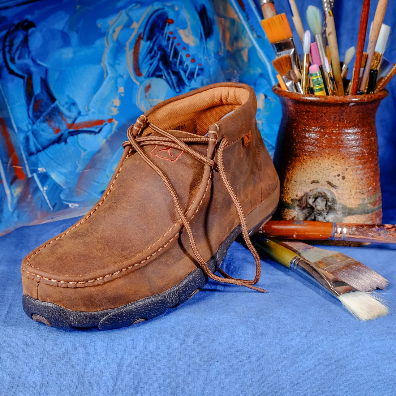 Men's Distressed Saddle Steel Toe Driving Mocs  MDMST01