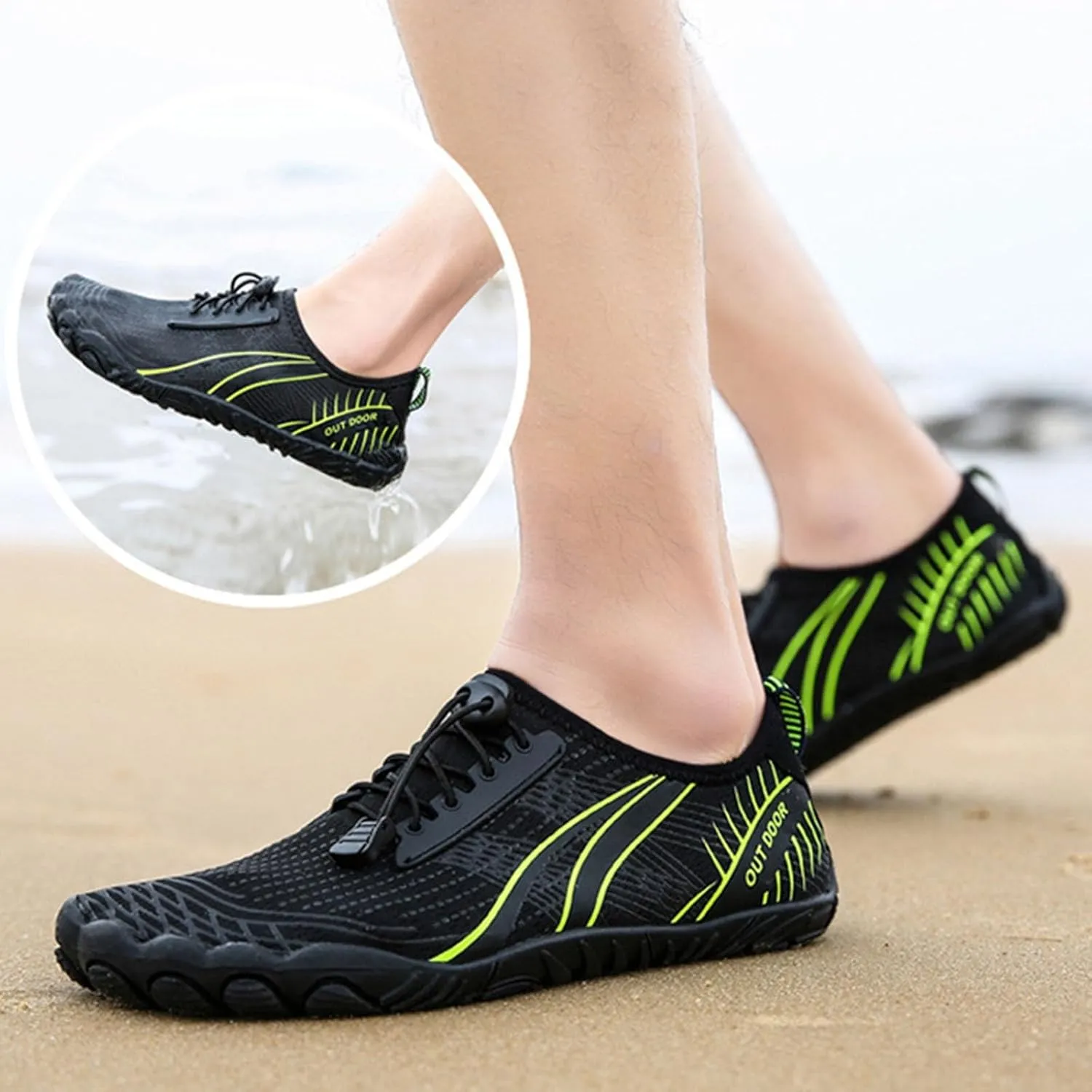 Mens Womens Water Shoes Barefoot Quick Dry Aqua Beach Swim Pool Shoes Lightweight Outdoor Sports Hiking Surf Yoga Exercise Footwear