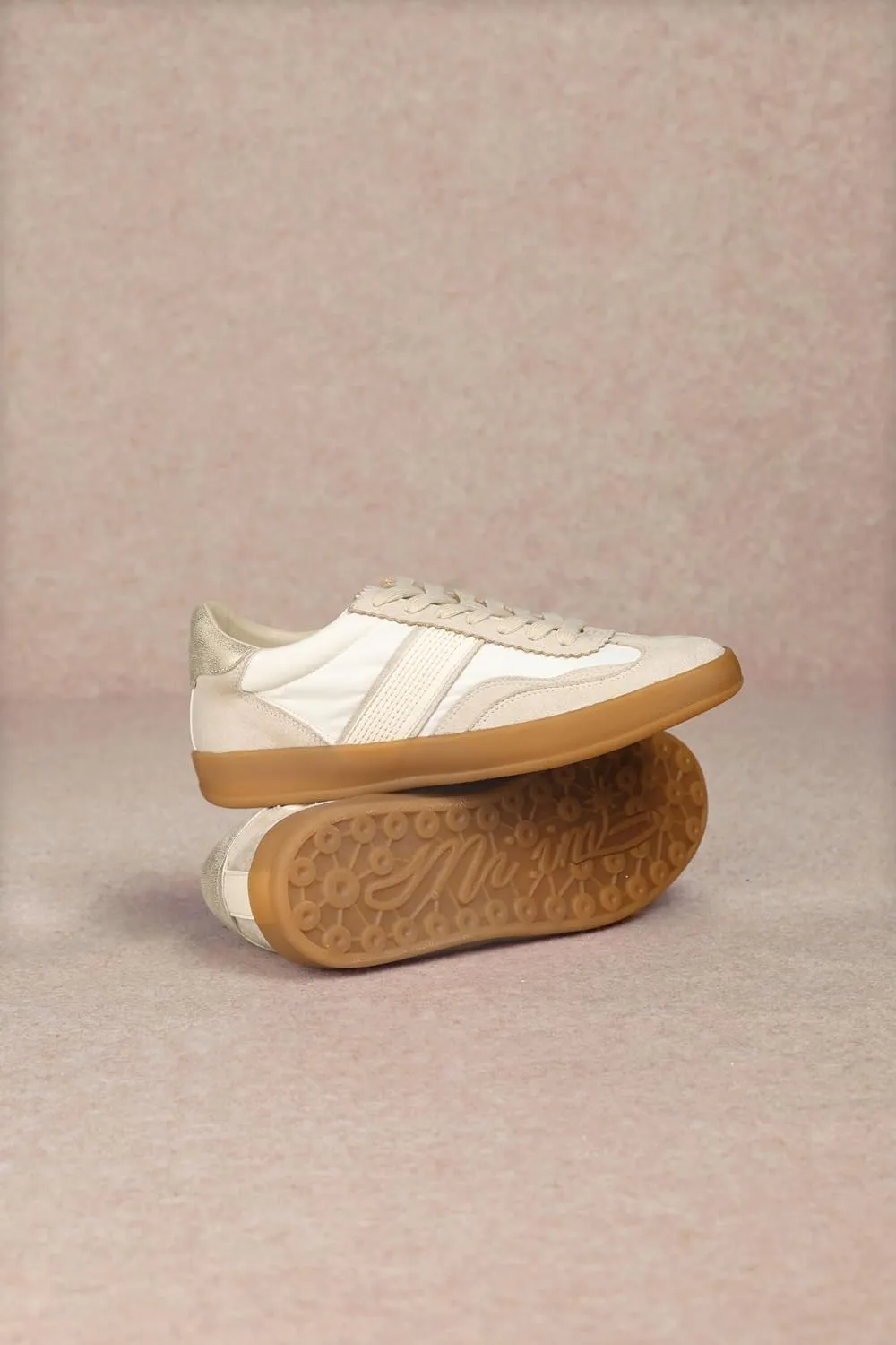 Mi.iM Dixie Rubber Sole Lace-up Stripe Suede Sneakers