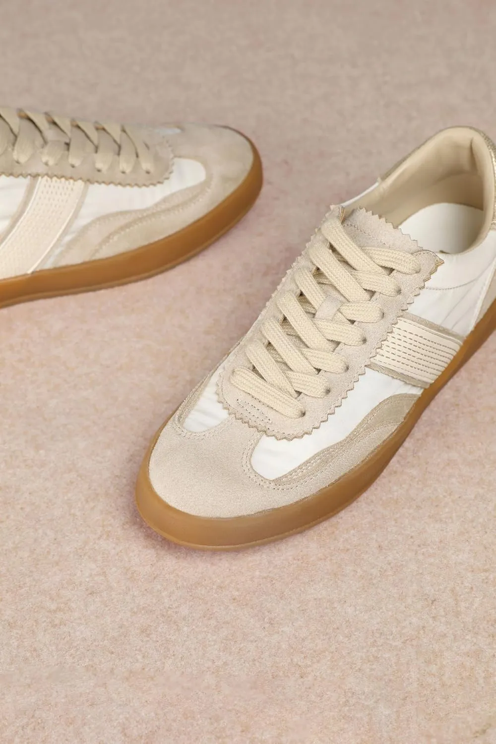 Mi.iM Dixie Rubber Sole Lace-up Stripe Suede Sneakers
