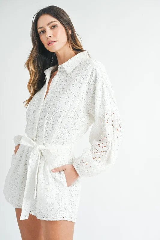 Off White Eyelet Romper