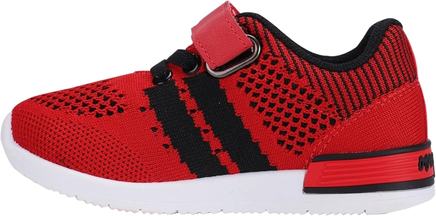 Oomphies Wynn Boys Athletic Sneakers  Breathable Knit Upper, Hook & Loop Closure, Cushioned Insole & Lightweight Design
