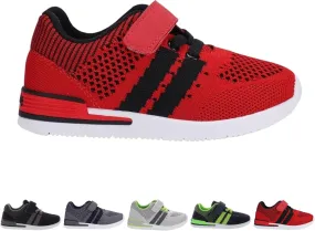 Oomphies Wynn Boys Athletic Sneakers  Breathable Knit Upper, Hook & Loop Closure, Cushioned Insole & Lightweight Design