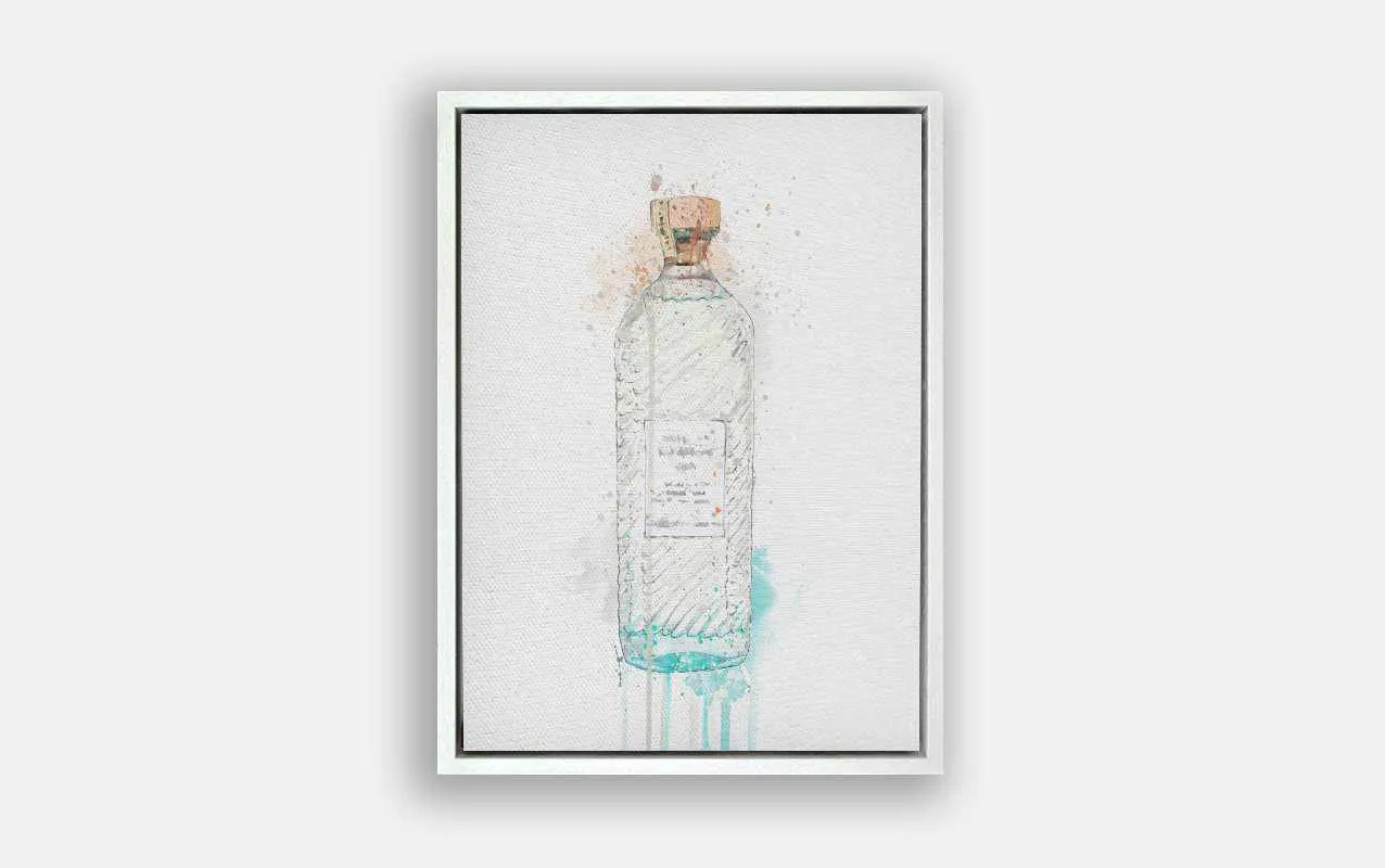 Premium Canvas Wall Art Print Gin Bottle 'Hebridean Hue'