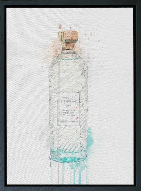 Premium Canvas Wall Art Print Gin Bottle 'Hebridean Hue'