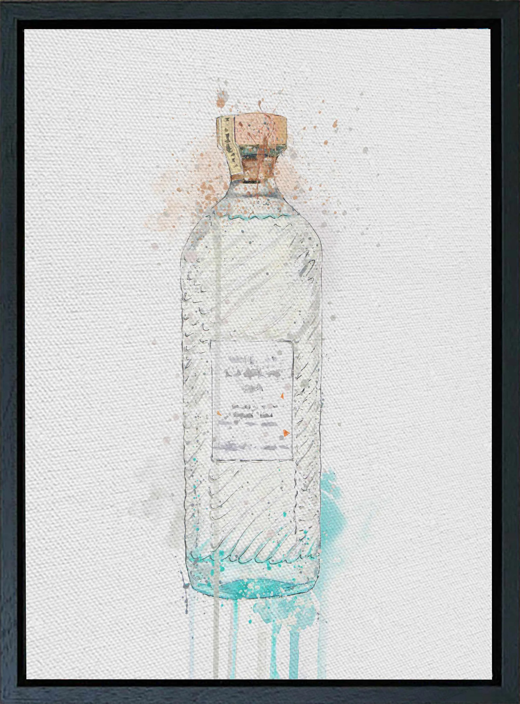 Premium Canvas Wall Art Print Gin Bottle 'Hebridean Hue'