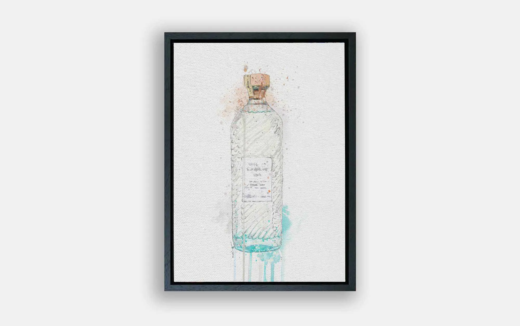 Premium Canvas Wall Art Print Gin Bottle 'Hebridean Hue'
