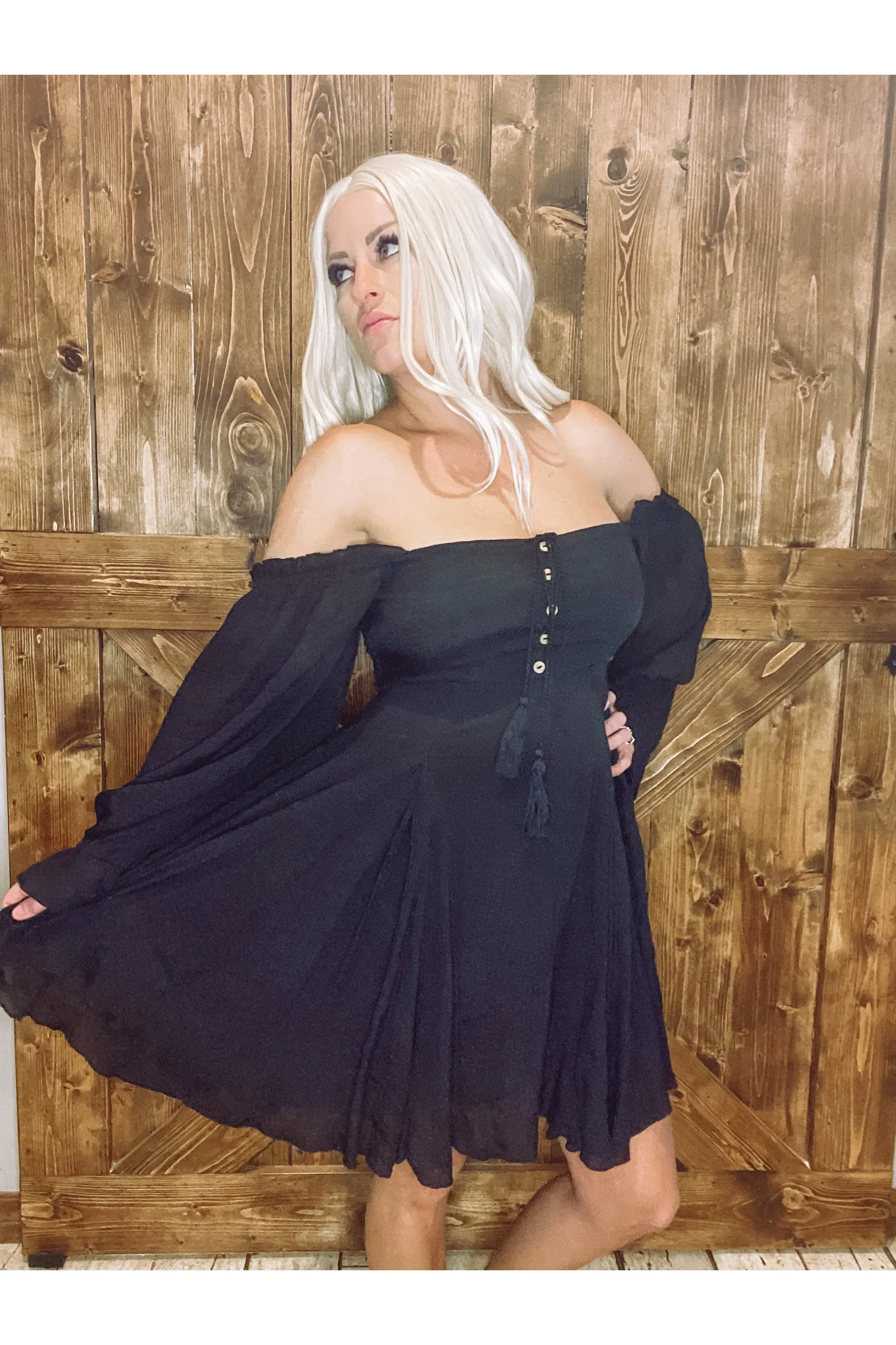 Ruffle Sleeve Dress