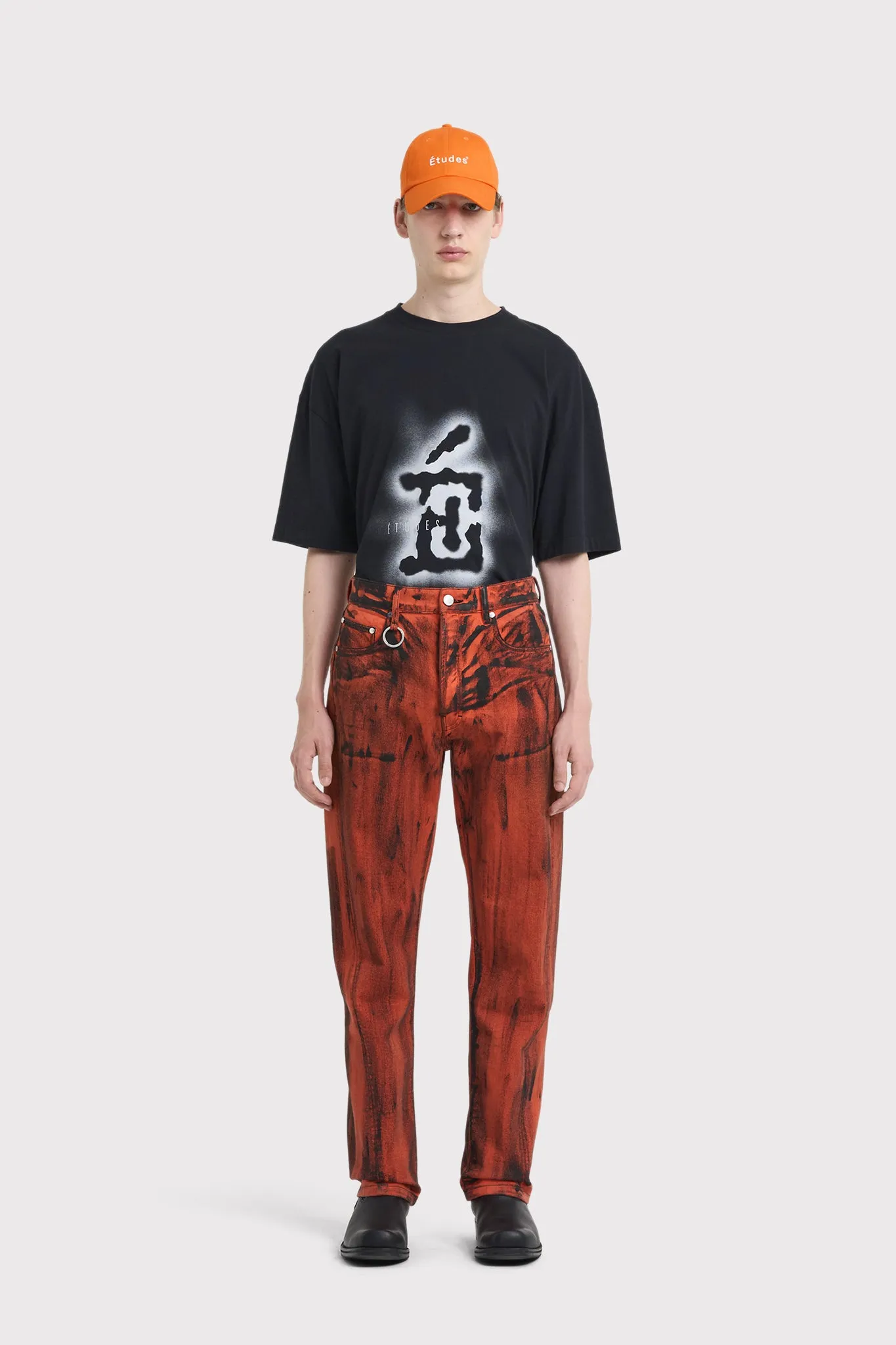 SIDE DENIM DYED PAINT ORANGE