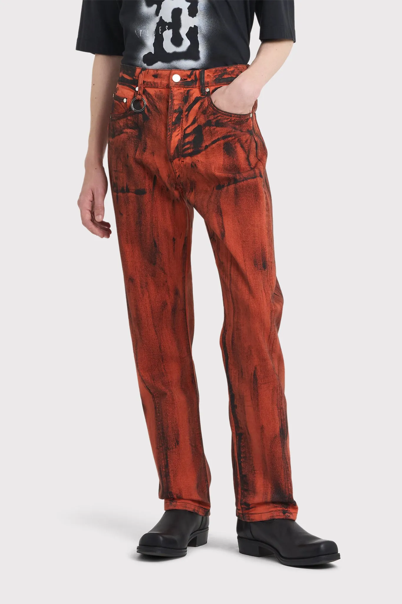 SIDE DENIM DYED PAINT ORANGE