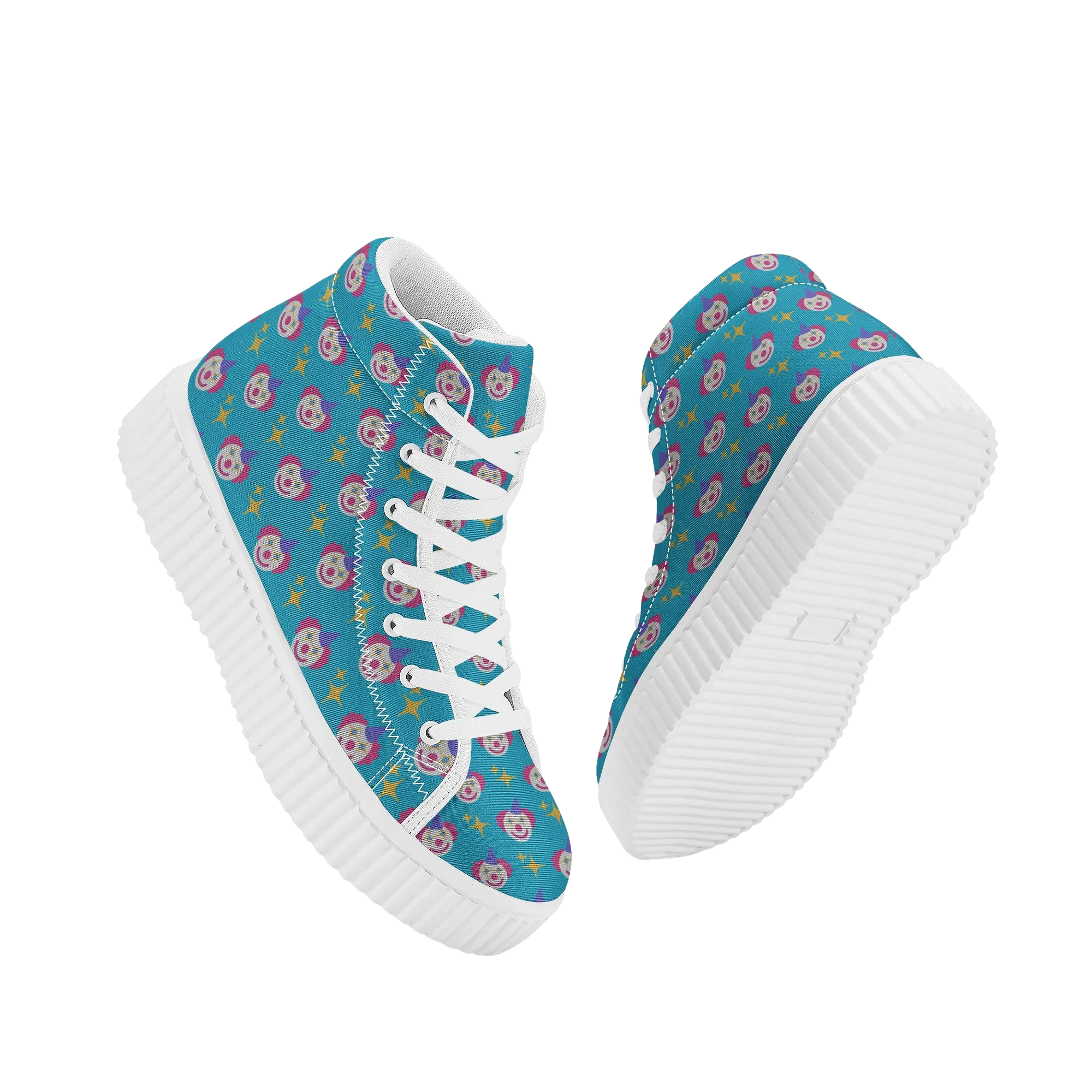 Sparkle Clown Women's High Top Platform Sneakers