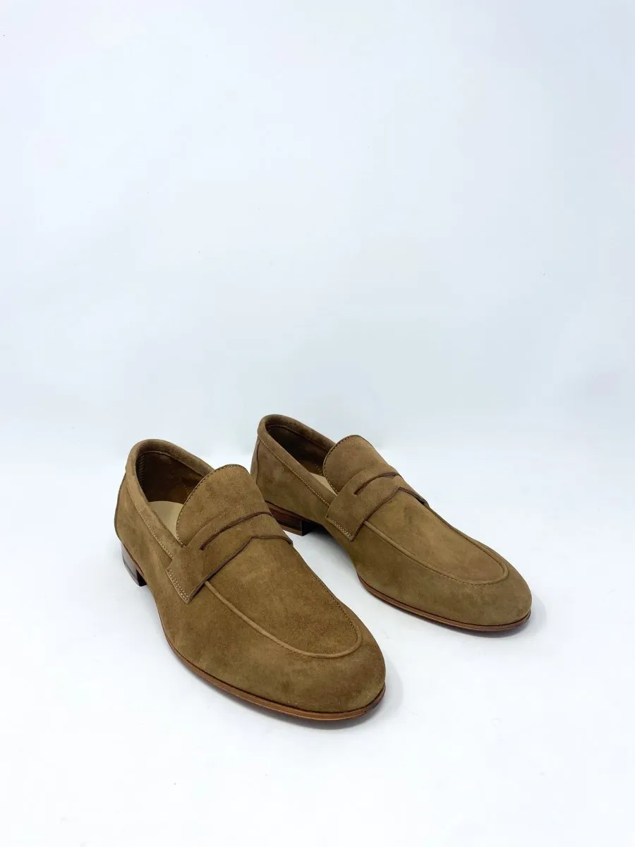 Summer Penny Loafer in Dark Taupe Suede
