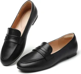 Tilocow Women's Loafers Penny Loafers for Women Comfortable Round Toe Flats Fashion Work Dressy Shoes