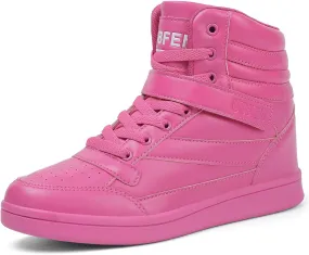 UBFEN Womens High Top Ankle Support Sneakers Vibrant Colour Hidden Wedge Heel Retro 80s Tennis Shoes for Girls Cosplay Removable Insole Backpacking Boots