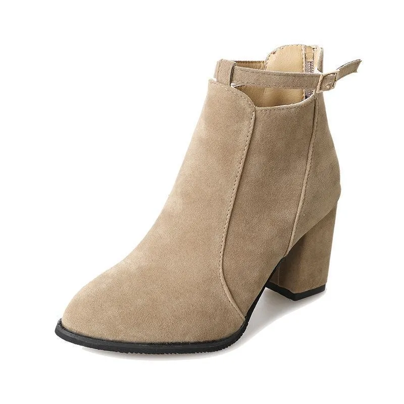 Winter Round Head High Heel Martin Boots