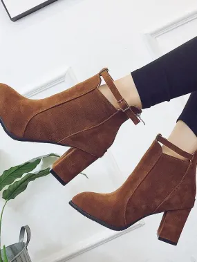 Winter Round Head High Heel Martin Boots